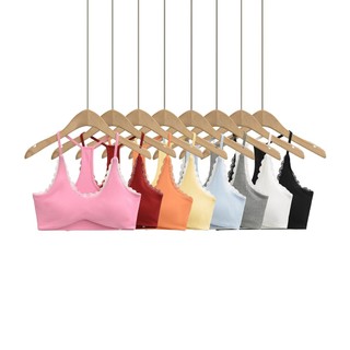 Phong Cách Mới Ren Gợi Cảm Viền Với Miếng Lót Ngực Áo Vest Nữ Ngắn