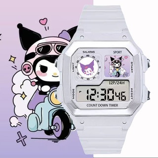 Đồng hồ điện tử Kuromi cho bé - Chống nước, phát sáng, báo thức 12/24h