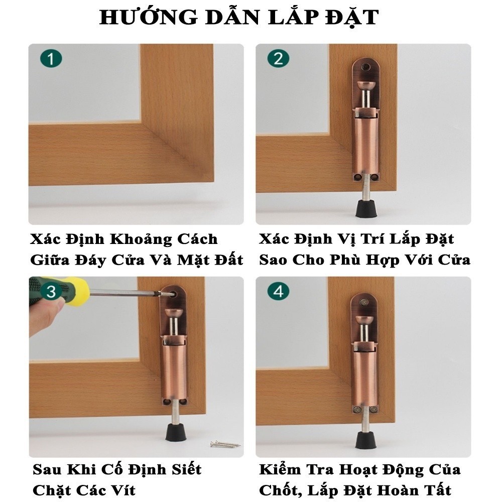 Chốt Chặn Cửa Thông Minh 2 Chiều Chống Va Đập, Hợp Kim Cao Cấp, Giữ Cửa An Toàn