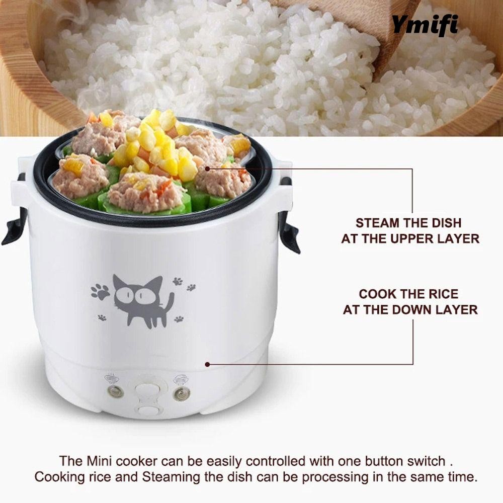 YMIFI MultiCooker, Dành Cho Xe Tải Nhà Nồi Cơm Điện 12V 24V 220V, Nồi Canh Mini Cháo Máy Nấu Ăn Chảo Nồi Cơm Điện Hộ Gia Đình