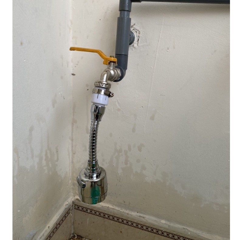 Đầu nối vòi nước tăng áp xoay 720 độ lắp vòi nước chậu rửa bát chén với 2 chế độ nước chảy