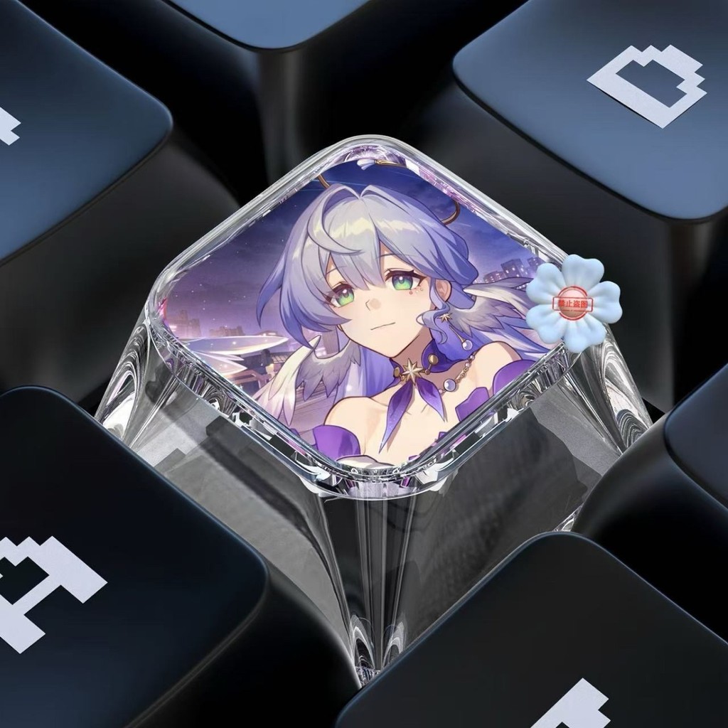 Honkai: Star Rail / Robin / Chankai Keycap Bàn phím cơ sáng tạo trục chéo tùy chỉnh dễ thương 1U Keycap Epoxy trong suốt / flfi