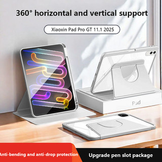 Ốp Chống Sốc Cho Lenovo Xiaoxin Pad Pro GT 11.1 inch 2025 TB710FU Idea Tab 11 TB336FU Pad 11 M11 B11 K11 Xiaoxin Pad 11 2024 Xoay Acrylic Có Khe Cắm Bút