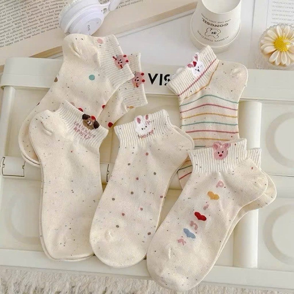 ✨ Set 10 Đôi Tất/ Vớ Muối Tiêu Cổ Thấp