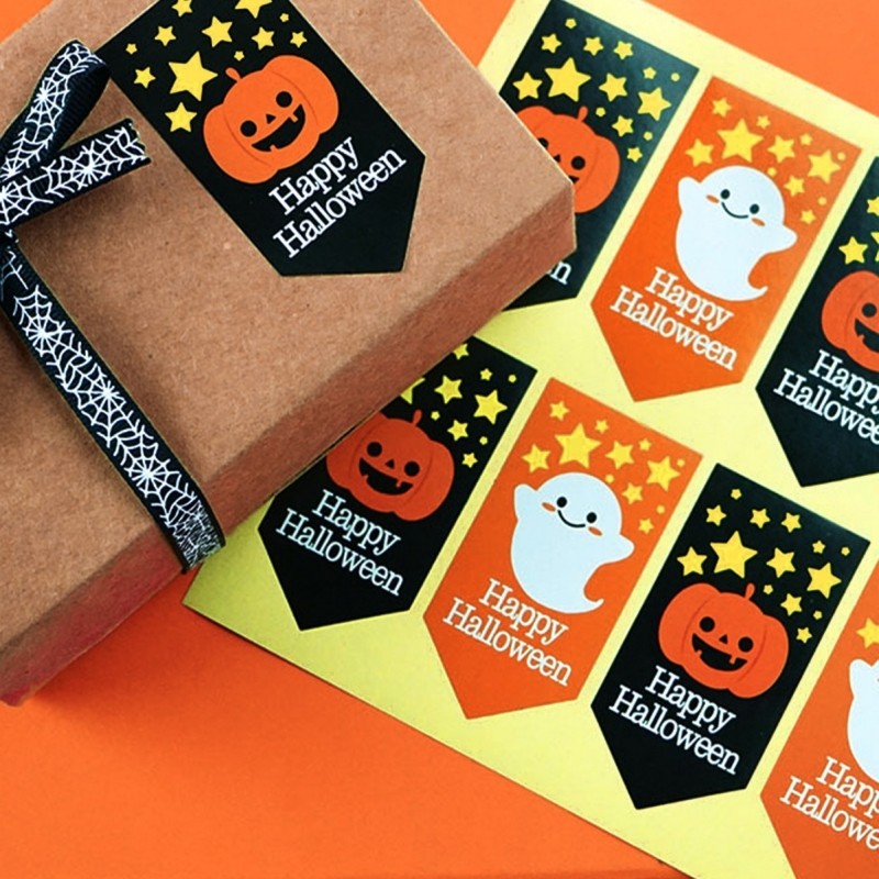 5 Tờ Halloween Bí Ngô Ma Dán Quà Tặng Bao Bì Niêm Phong Nhãn