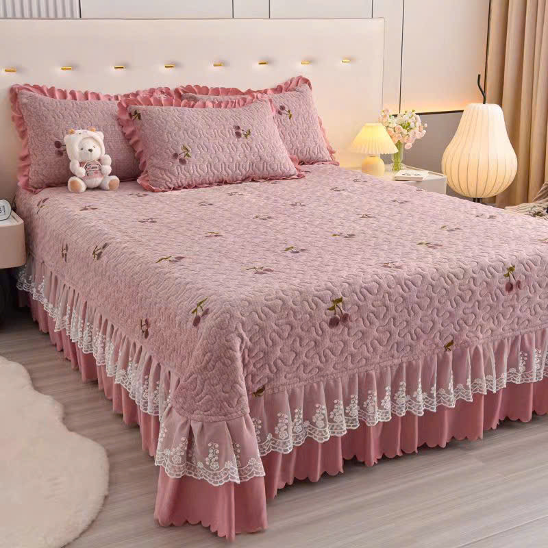 (ST865) Bộ Chăn Ga Gối Nỉ Nhung Trần Bông Cao Cấp, Mềm Mịn – Đẳng Cấp Mùa Thu Đông - MemMinBedding