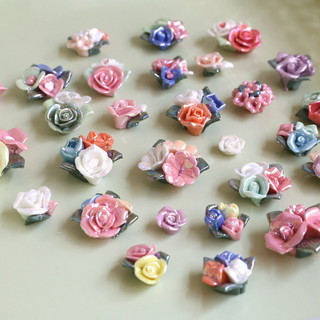 Phong Cách Retro Gốm Hoa Niêm Phong Men Mạ Màu Hoa Nhỏ Nơ Tự Làm Handmade Cô Dâu Phụ Kiện Tóc Ốp Lưng Điện Thoại Phụ Kiện
