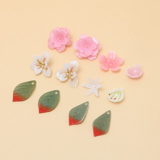 Đào Hoa Lê Hoa Xanh Lá Dài Họa Tiết Nhiệt Co Phim diy Handmade Bông Tai Trang Sức Kẹp Tóc Phụ Kiện Chất Liệu