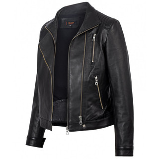 Áo Da Nữ FTT Leather Biker Jacket Khóa Kép Phối Gân Vai Da Cừu, Da Bò Trẻ Trung, Cá Tính AN305