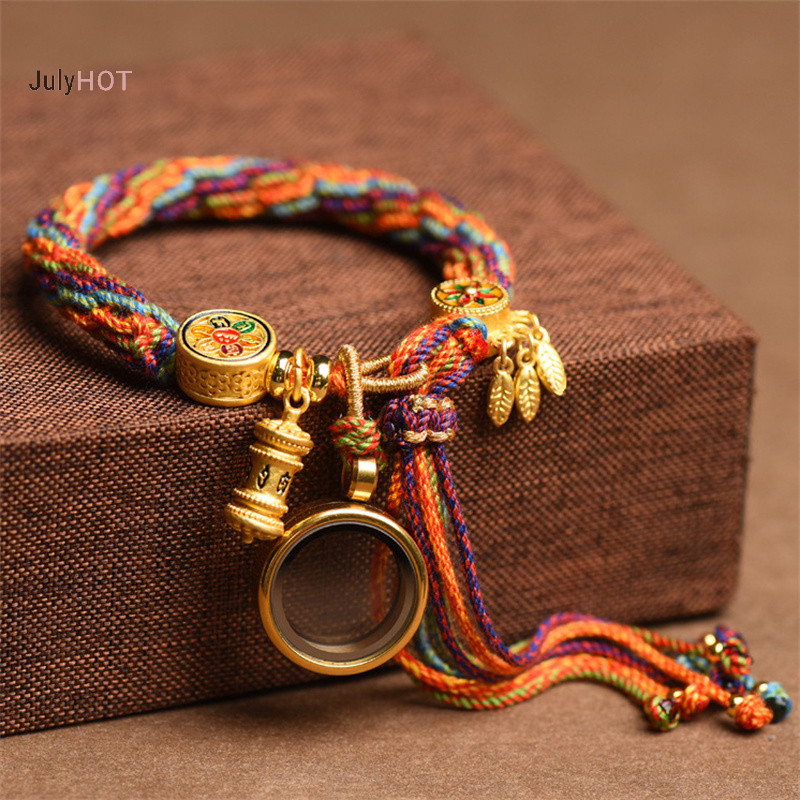 Julyhot Tay Dệt Phong Cách Tây Tạng Vòng Tay Zakiram Vòng Tay Xanh Tara Năm Bậc Thầy Thangka Vòng Tay Tây Tạng Massivedeals