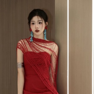 2024 Mới Cô Dâu Mũ Đội Đầu Tạo Kiểu Cá Tính Với Lỗ Vỡ Gió Cotton Lưới Khăn Choàng Phụ Kiện
