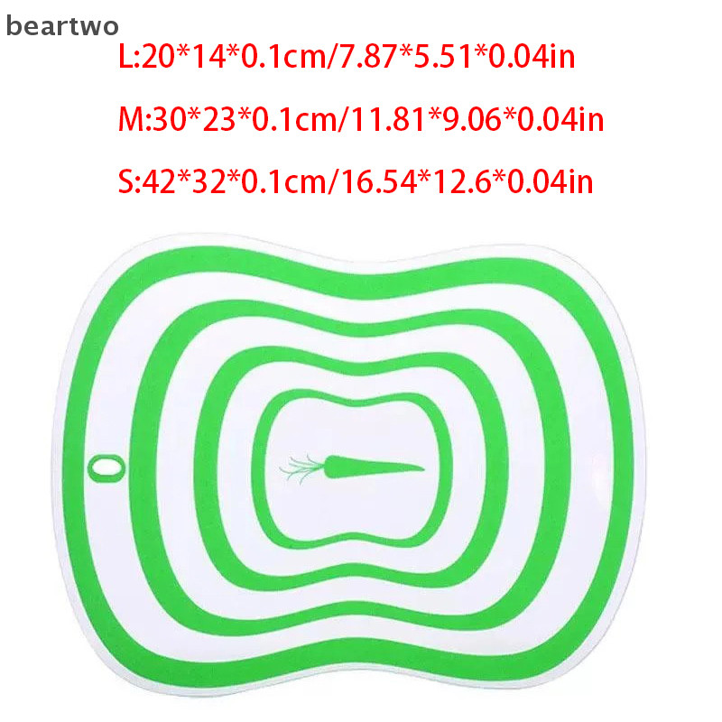 < Beartwo > Ba Kích Cỡ Dây Màu Nhà Bếp Chống Trơn Trượt Cắt Khối Công Cụ Linh Hoạt Trong Suốt Cutg Board Nhà Bếp PP Cutg Board Đẹp