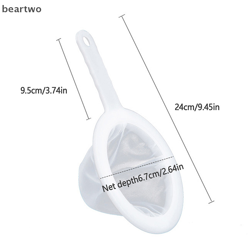 < Beartwo > 100 / 120 / 200 / 300 / 400 Lưới Nylon Có Thể Giặt Siêu Mịn Lưới Lọc Thìa Sàng Sữa Đậu nành Nước ép Cà phê Trà Lọc Đẹp