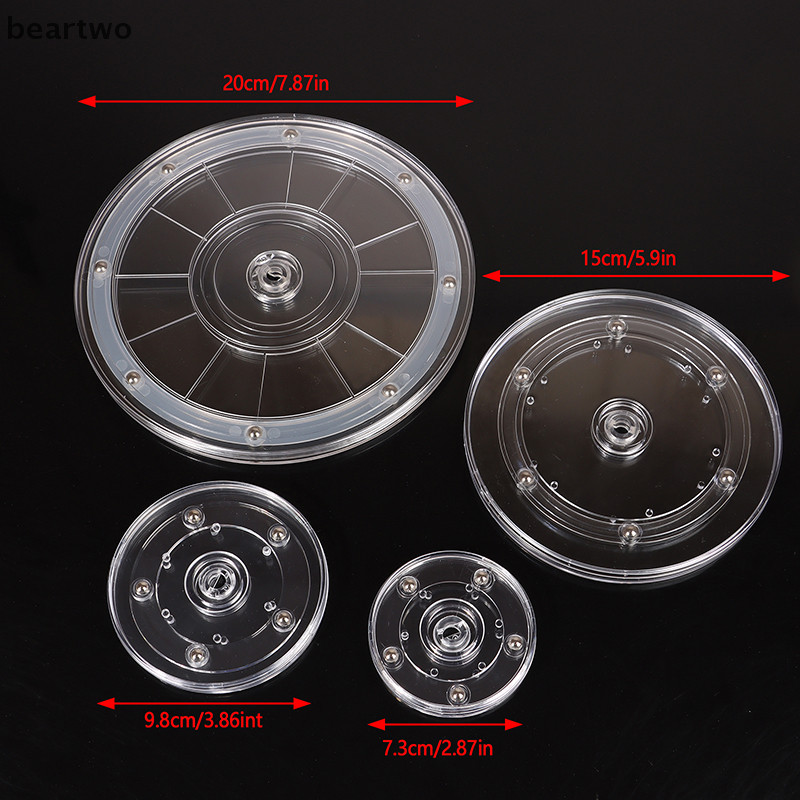 < Beartwo > Bàn xoay Acrylic trong suốt 360 xoay Giá đỡ màn hình Đế tròn Trang sức lười biếng Trang trí đĩa xoay Phần cứng nội thất Đẹp