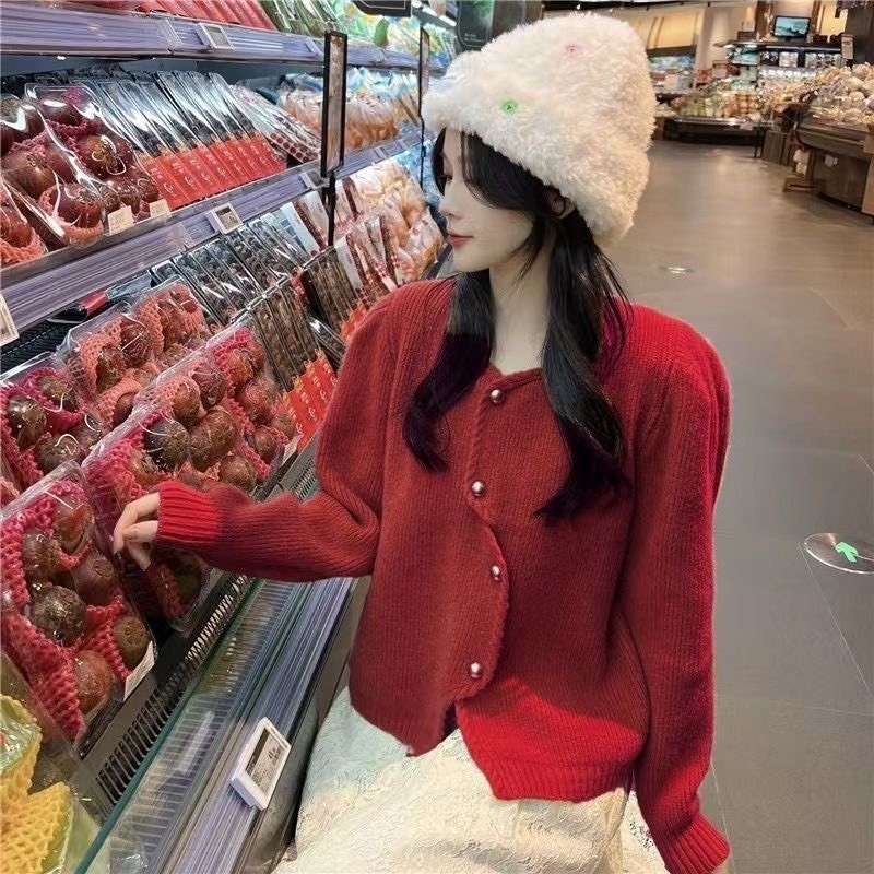 Áo khoác Cardigan len dệt kim thiết kế khuy cài lệch hottrend hàng QCCC xu hướng Hàn Quốc BA SP58