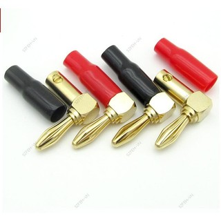 Đỏ Đen Mạ Vàng Đồng 4mm L Chuối Cắm Đầu Nối jack Hàn-Miễn Phí Vít Phải Thiên Thần Thẳng Loa Âm Thanh F @ 2VN