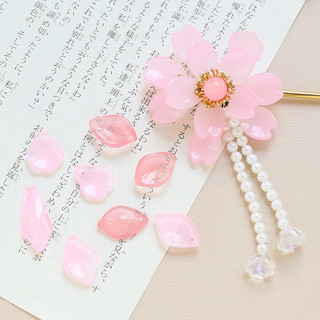 Nhỏ Tươi Cổ Thủy Tinh Cánh Hoa DIY Handmade Trang Sức Vòng Cổ Bông Tai Kẹp Tóc Bước Lắc Phụ Kiện Tóc Chất Liệu