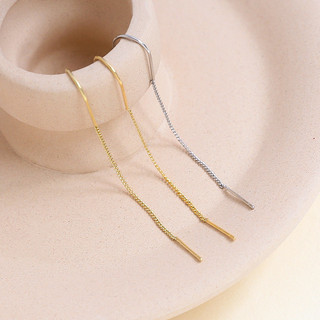 Ｂông tai đồng mạ vàng thật hình chữ U, dây móc tiện lợi, phụ kiện trang sức handmade