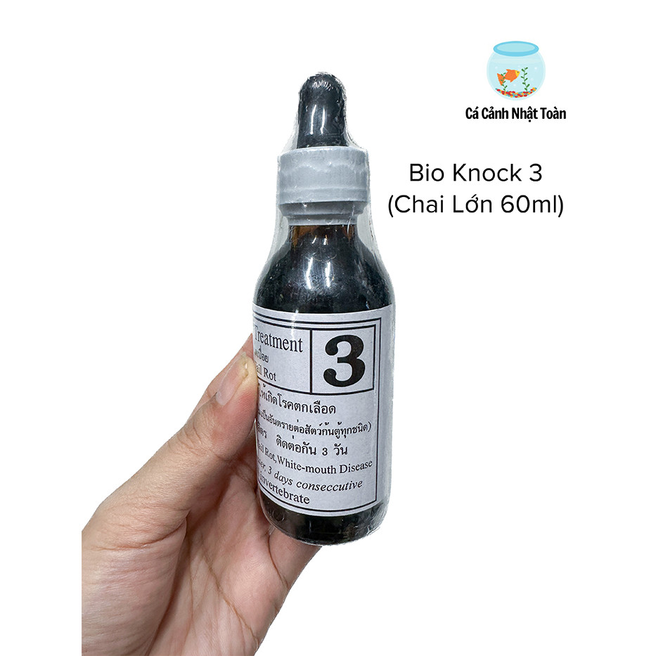 Bio Knock 3 (Chai 60ml) Tiêu Diệt Thối Thân, Lỡ Loét Cho Cá Cảnh