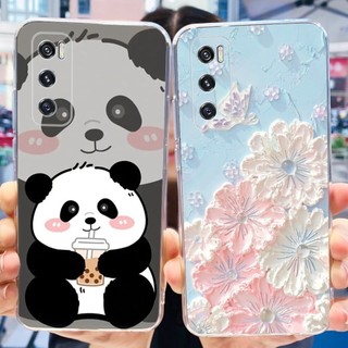 Vivo V20 SE V2022 V2023 Vỏ sơn hoa gấu trúc dễ thương Vivo V20SE V 20SE Vỏ điện thoại TPU silicon mềm