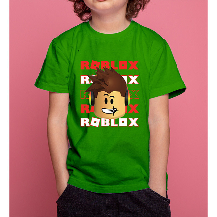 Roblox phim hoạt hình in trẻ em Vòng cổ T-shirt, trẻ em ngắn tay áo thể thao