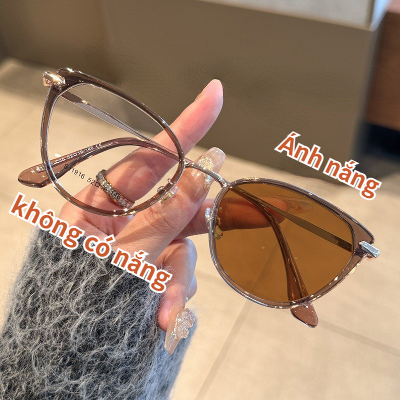 kính mèo cận thị cho nữ Sự đổi màu từ ánh sáng mặt trời Bảo vệ ánh sáng xanh 1 đến 4 độ UV400 310