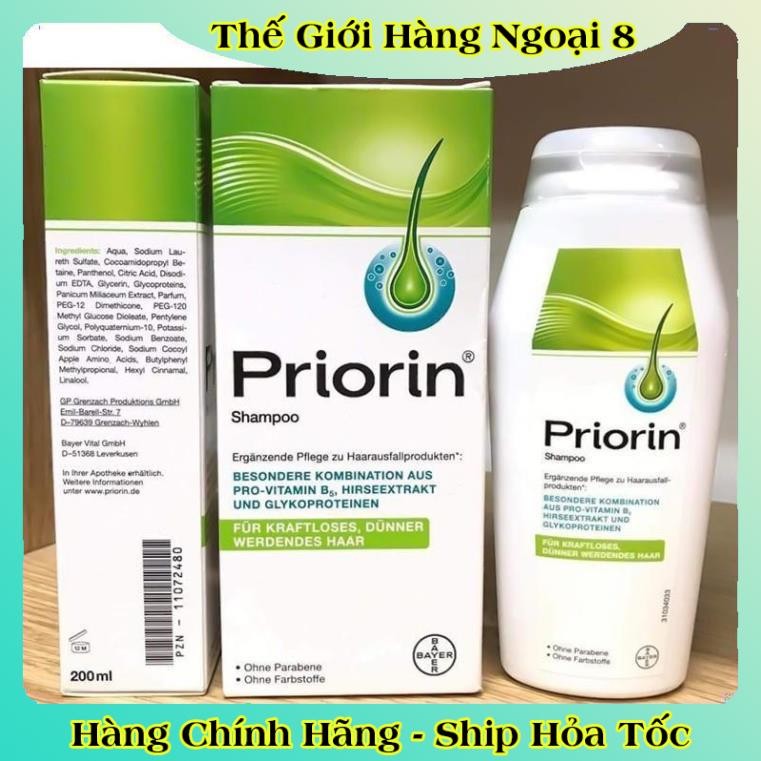 Dầu gội Priorin giúp mọc tóc dành cho tóc rụng yếu và mỏng - Nội địa Đức Đủ Bill