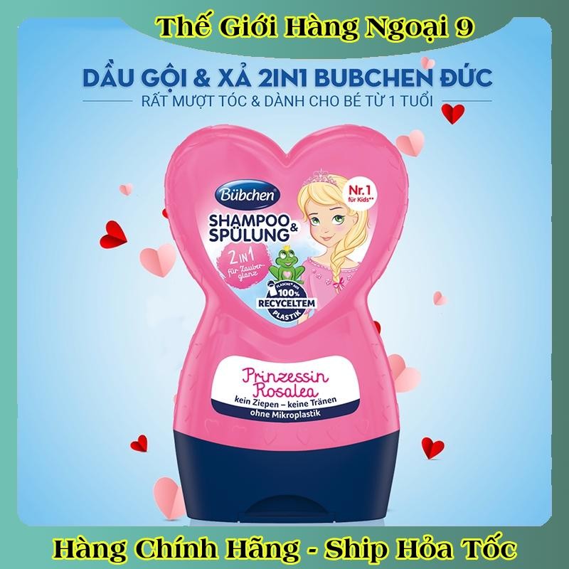 auth] [ Nội địa Đức Đủ Bill] Dầu gội xả Bubchen 2in1 hình trái tim cho bé từ 1 tuổi chai 230ml của Đức