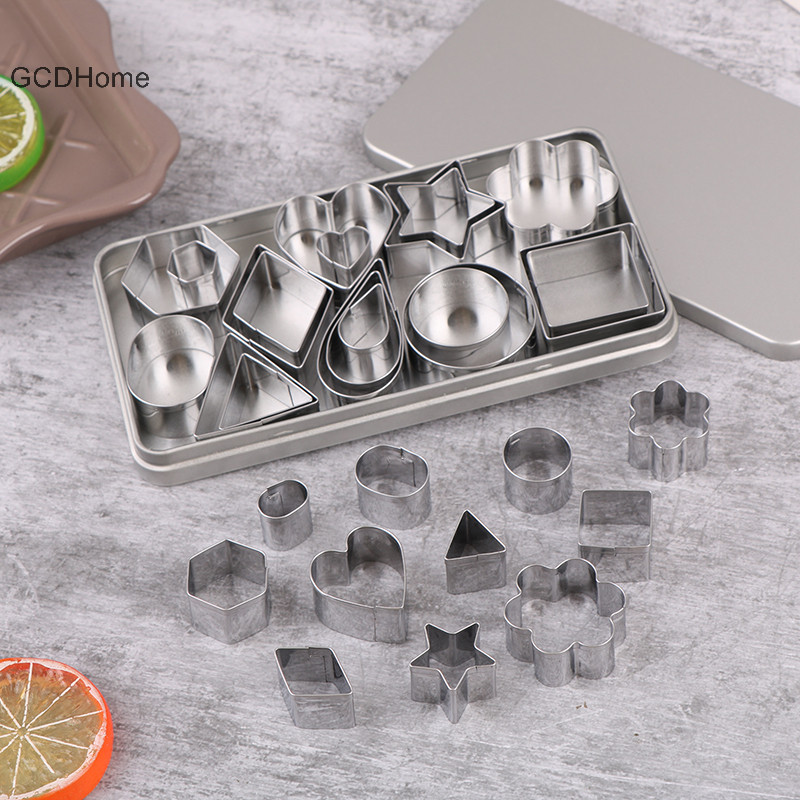 Gcdhome 30 Cái / hộp Thép Không Gỉ Đường Bánh Quy Báo Chí Tem Embosser Cookie Cutter DIY Fondant Khuôn Bánh Ngọt Trang Trí Bánh Ngọt Nướng Phụ Kiện HOT