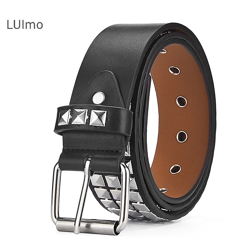 Luimo Hợp Thời Trang Hạt Vuông Đinh Tán Đai Kim Loại Kim Tự Tháp Dây Thắt Lưng Dành Cho Nam Nữ Punk Quần Jean Thắt Lưng Gothic Phong Cách Tối Cá Tính Unisex Thắt Lưng SBS
