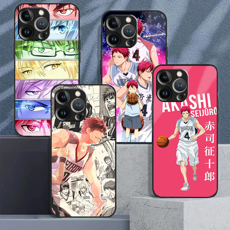 Kuroko Không Giỏ Kính Cường Lực Ốp Lưng Điện Thoại IPhone 15 14 13 12 11 Pro XS Max Plus Mini X XR 8 7 6s SE2 / 3