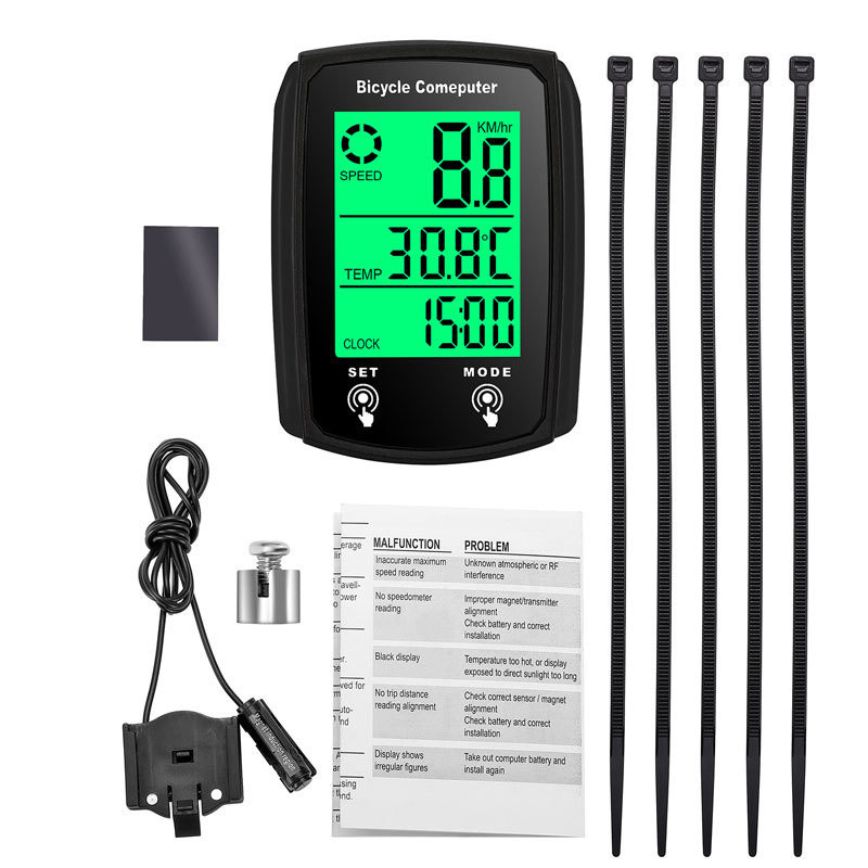 Tmoy Xe Đạp Máy Tính LCD Kỹ Thuật Số Có Dây Đi Xe Đạp Máy Tính Đồng Hồ Tốc Độ Xe Đạp Đồng Hồ Đo Tốc Độ Với Đèn Nền Phụ Kiện Xe Đạp TCS