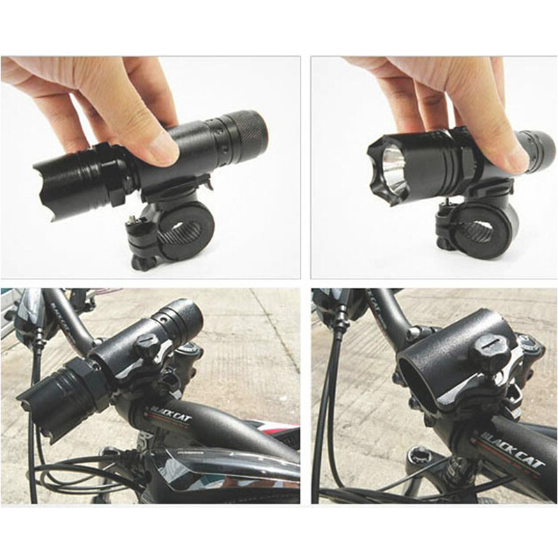 TMOY 360 Xoay Xe Đạp Xe Đạp Đèn Pin LED Đèn Pin Gắn Giá Đỡ TCM