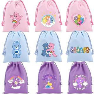 Túi dây rút Care Bears túi lưu trữ hoạt hình túi quà tặng túi vải sang trọng
