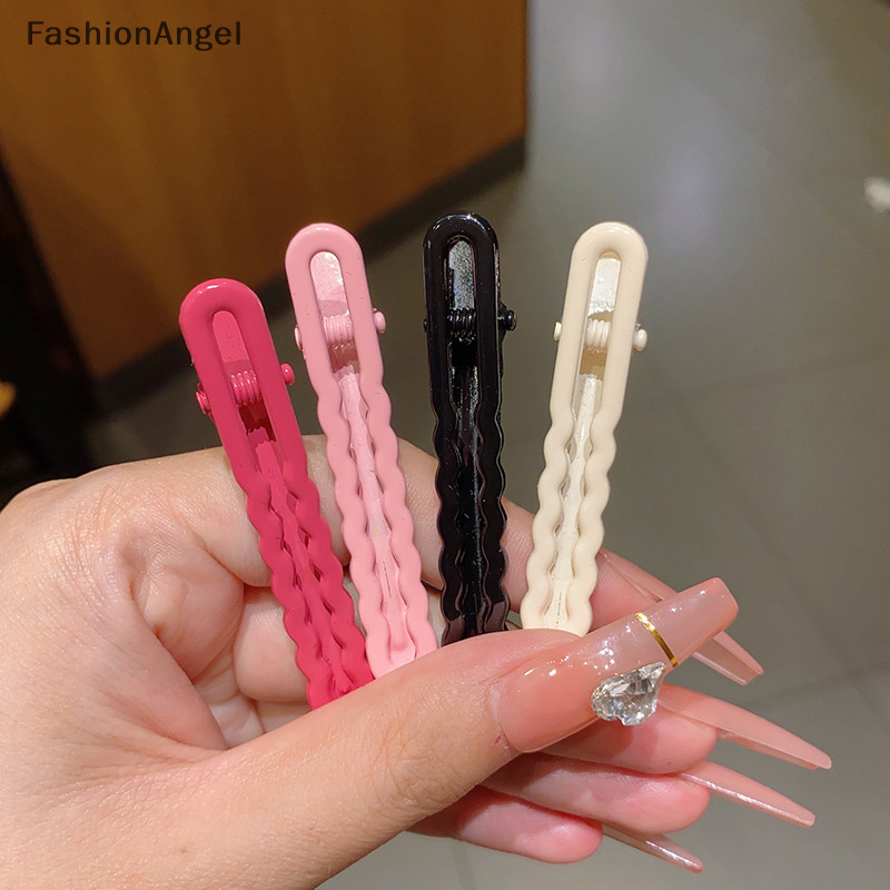 FashionAngel 2 Cái / bộ Màu Kẹo Kim Loại Rỗng Tóc Gãy Bên Mỏ Vịt Nổ Y2k Phụ Kiện Tóc TH