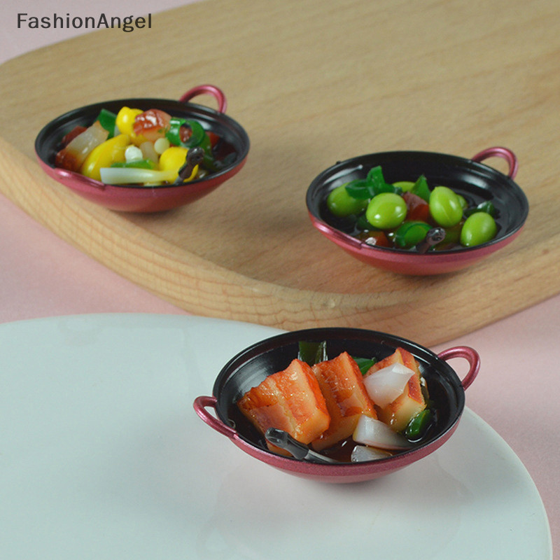 Fashionangel Nhà Búp Bê Thu Nhỏ Phụ Kiện DIY Nồi Nấu Ăn Với Thực Phẩm Dụng Cụ Nhà Bếp Mẫu TH