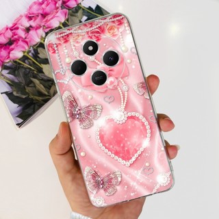 Dành Cho Xiaomi Redmi 14C Vỏ Hoa Phong Cách Mới Silicon Mềm Trong Suốt TPU Ốp Lưng Cho Xiomi Redmi 14C 4G Vỏ Điện Thoại