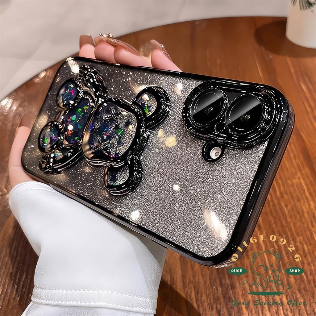 【 Ốp lưng iphone16 】 Ốp điện thoại hình gấu cát lún mới iphone16 Pro Max 15 14 13 12 11 cho vỏ iPhone Vỏ mềm silicon TPU chống sốc