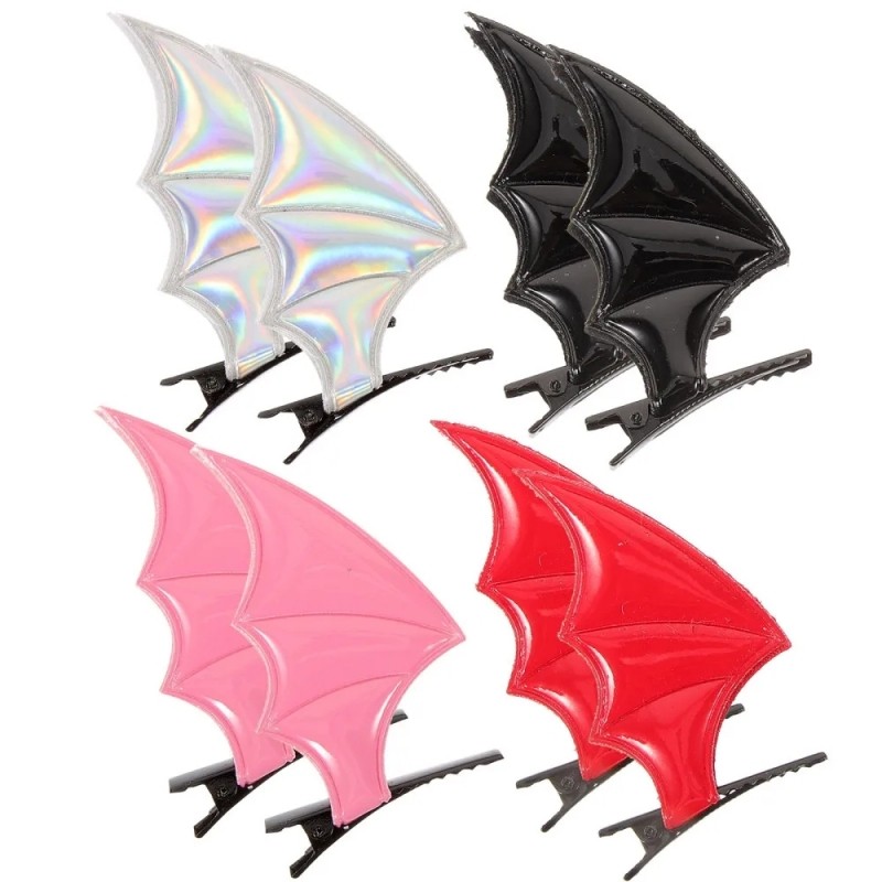 Mới Halloween Phụ Kiện Tóc Bát Cánh Hình Kẹp Tóc Punk Gothic Quỷ Tai Bé Gái Mũ