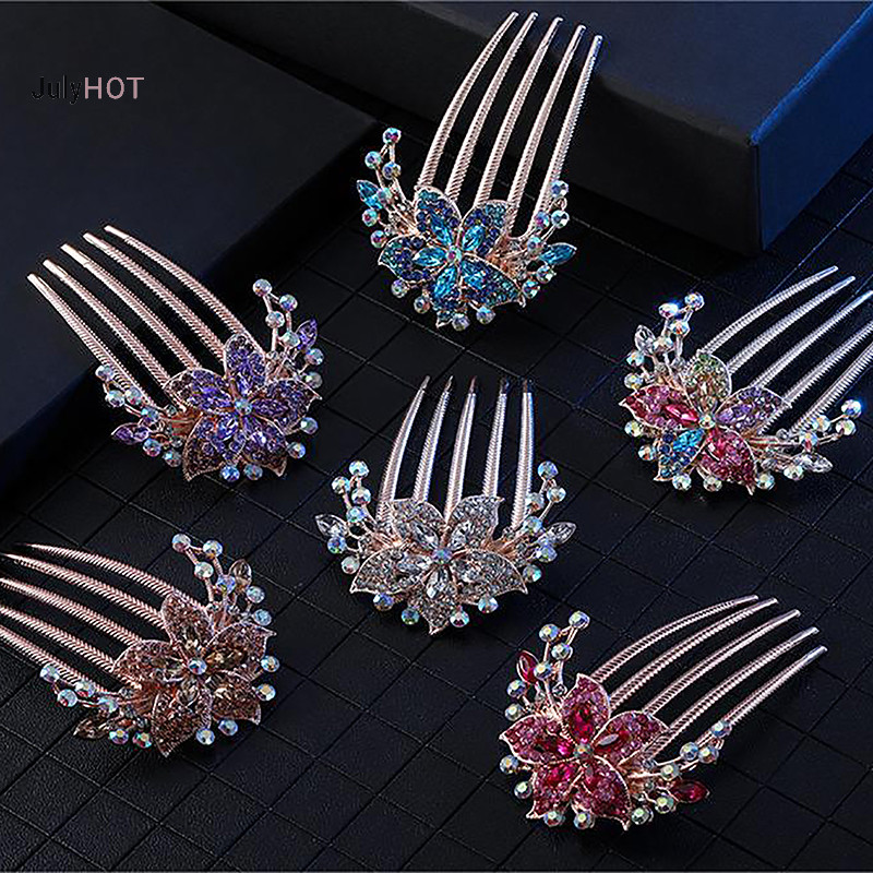 Julyhot Vintage Pha Lê Hoa Kẹp Tóc Phong Cách Hàn Quốc Ngọc Trai Thời Trang Kim Cương Giả Lược Tóc Sáng Bóng Kẹp Tóc Cho Nữ Phụ Kiện Tóc Massivedeals