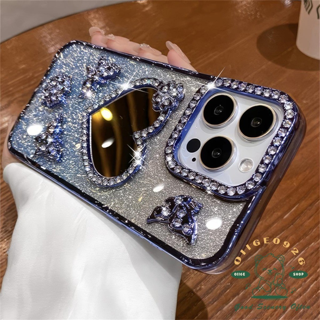 【 Ốp lưng iphone16 】 Vỏ điện thoại gương tình yêu kim cương iphone16 Pro Max 15 14 13 12 11 cho vỏ iPhone Vỏ mềm silicon TPU chống sốc