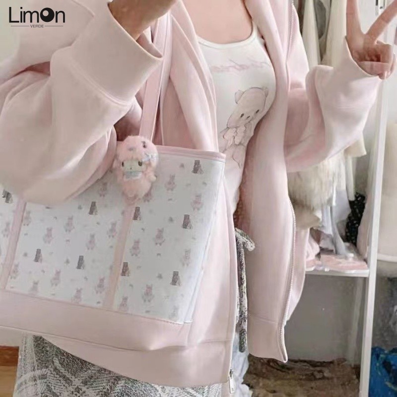 Túi Tote In Hình Phong Cách Mới Dung Tích Lớn Lớp Đi Lại Một Vai Túi Nách Nữ