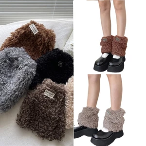Treeling Nữ Thẩm Mỹ Mờ Chân Ấm Áp Boot Còng Phong Cách Nhật Bản Nhãn Chữ Boot Có Chân Ngắn Tất Stree