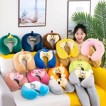 Gối kê cổ gối hình chữ U bảo vệ cổ gối Cột Sống Cổ Gối kê cổ hình chữ U ngủ trưa dễ thương hoạt hình du lịch trên máy
