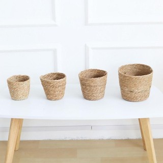 1 Cái Giỏ Chậu Hoa, Cho Sân Vườn Sân Vườn Giỏ Trồng Cỏ Dệt Hoa, Rơm Mây Trang Trí Nội Thất Mini / S / M / L Giỏ Hoa Dệt