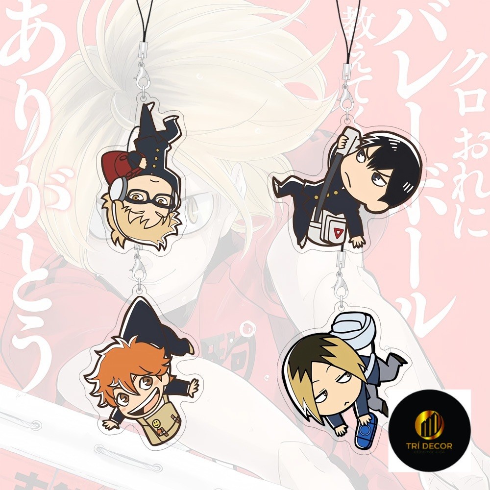 55mm Dây Đeo Điện Thoại Haikyu Mèo Dễ Thương Hoạt Hình Acrylic Túi Quyến Rũ Hoạt Hình Dây Phụ Kiện Điện Thoại