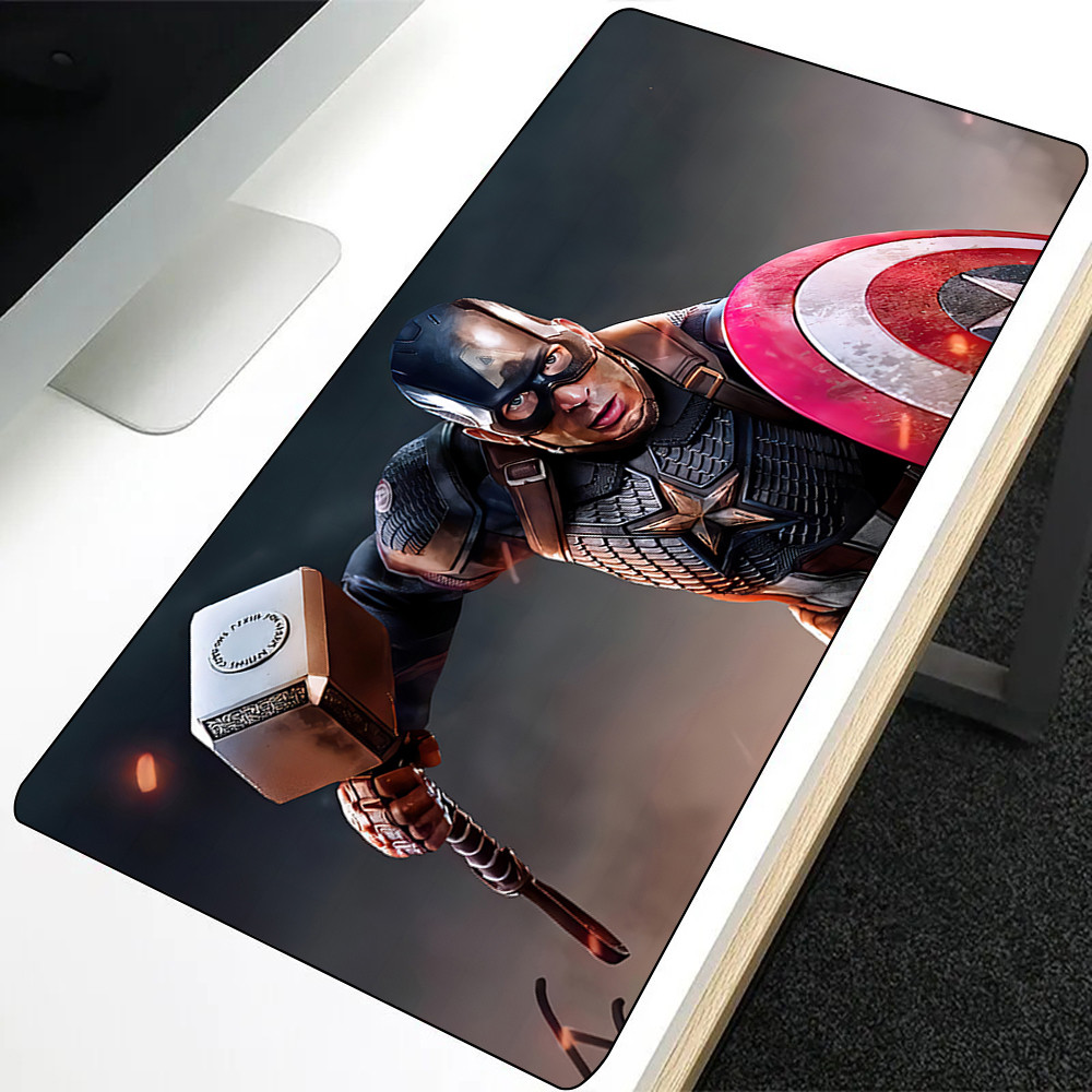 Siêu Anh Hùng Captain America Mousepad HD In Máy Tính Game Thủ Khóa Cạnh Chống Trơn Trượt Miếng Lót Chuột XXL90x40cm Bàn Phím PC Để Bàn Pad