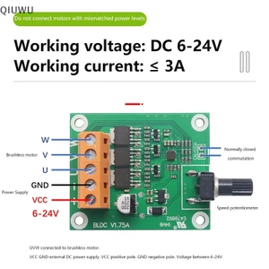 QIUWU Bảng điều khiển động cơ không chổi than chất lượng cao 6V12V24 Volt CD Drive Fan Motor Governor Phụ kiện DIY.