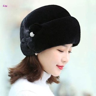 Mũ lông thú Nga mùa đông Mũ giữ nhiệt màu trơn