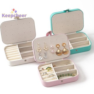 [Keepcheer] Hộp lưu trữ trang sức du lịch di động Hộp lưu trữ bằng da cho vòng cổ Vòng đeo tay Vòng trang sức tai Hộp chống bụi [Mới]
